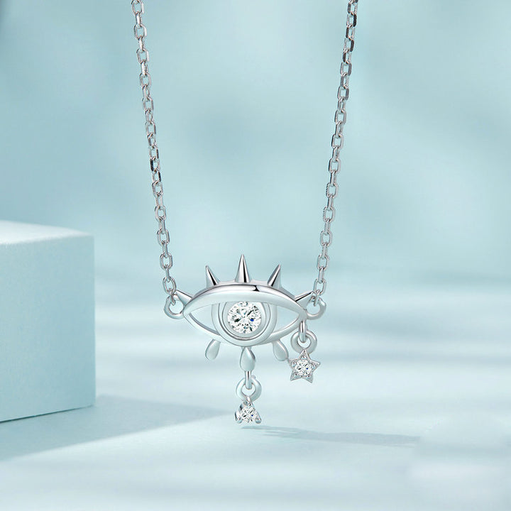 Collana con ciondolo in argento sterling Olivenorma con lacrime di malocchio 