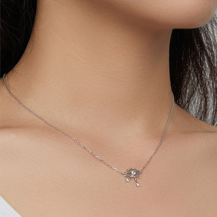 Collana con ciondolo in argento sterling Olivenorma con lacrime di malocchio 