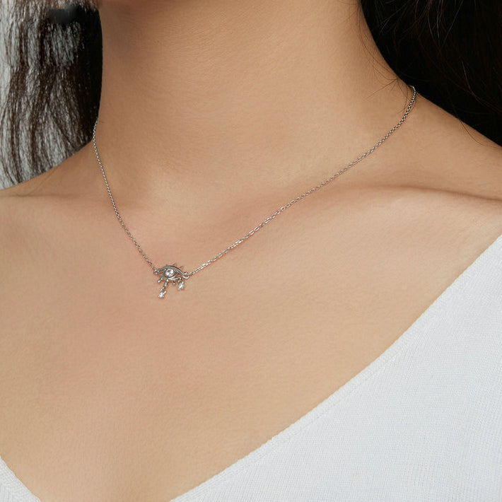 Collana con ciondolo in argento sterling Olivenorma con lacrime di malocchio 