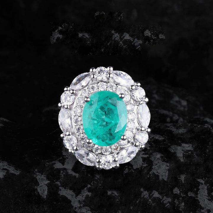 Set di gioielli con tormalina Paraiba e fiori Olivenorma 