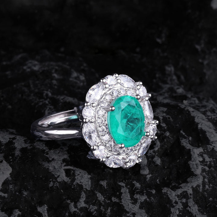 Set di gioielli con tormalina Paraiba e fiori Olivenorma 