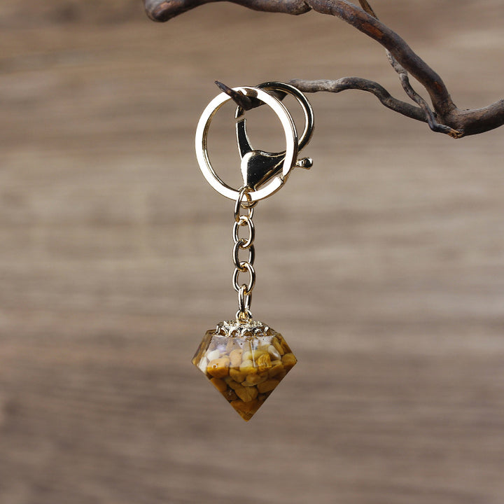 Olivenorma Portachiavi in ​​Ghiaia di Cristallo Naturale Orgone