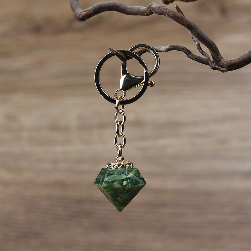 Olivenorma Portachiavi in ​​Ghiaia di Cristallo Naturale Orgone