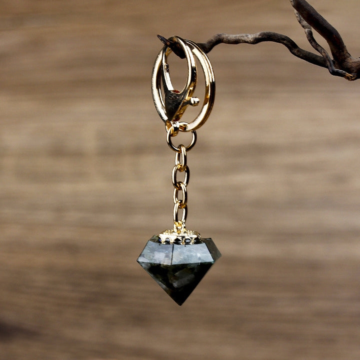 Olivenorma Portachiavi in ​​Ghiaia di Cristallo Naturale Orgone