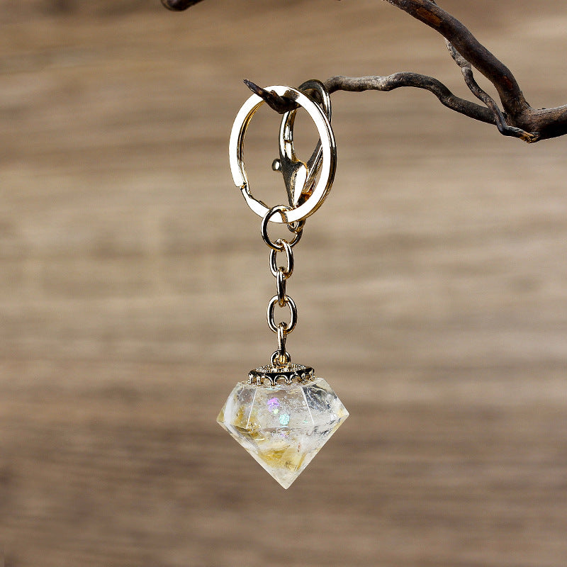 Olivenorma Portachiavi in ​​Ghiaia di Cristallo Naturale Orgone