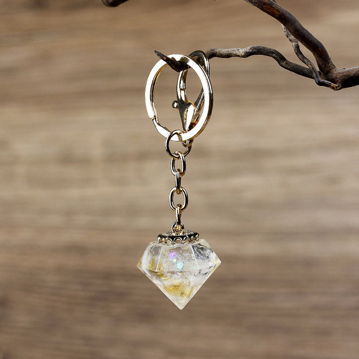Olivenorma Portachiavi in ​​Ghiaia di Cristallo Naturale Orgone