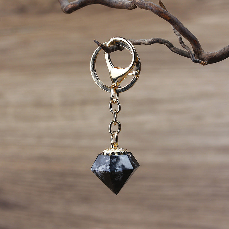 Olivenorma Portachiavi in ​​Ghiaia di Cristallo Naturale Orgone