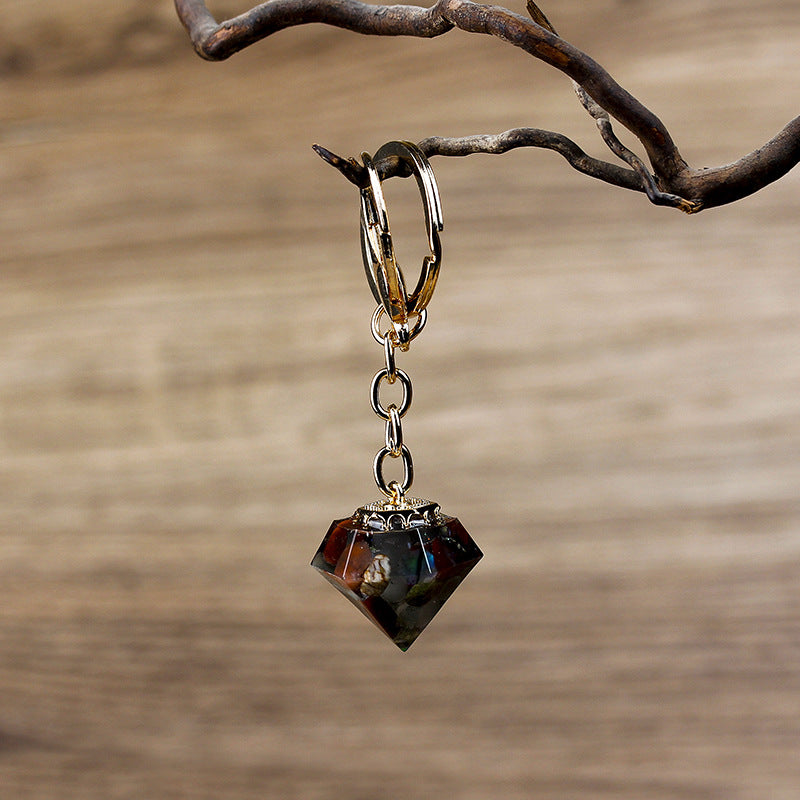 Olivenorma Portachiavi in ​​Ghiaia di Cristallo Naturale Orgone