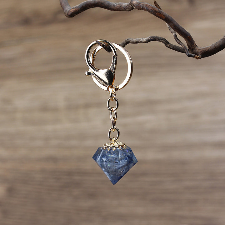 Olivenorma Portachiavi in ​​Ghiaia di Cristallo Naturale Orgone