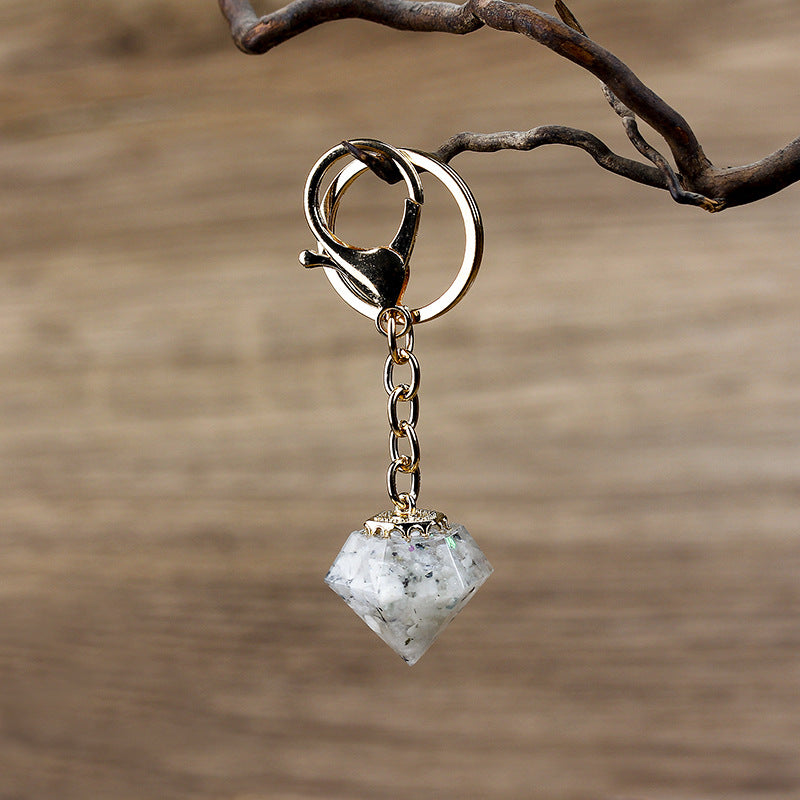 Olivenorma Portachiavi in ​​Ghiaia di Cristallo Naturale Orgone