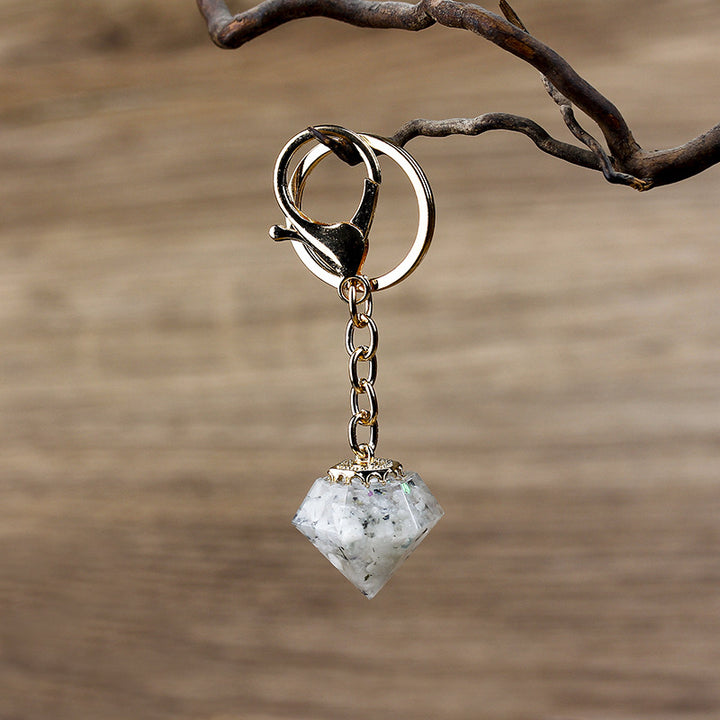 Olivenorma Portachiavi in ​​Ghiaia di Cristallo Naturale Orgone
