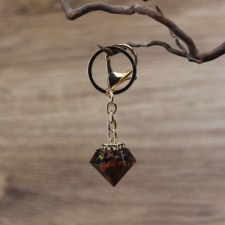 Olivenorma Portachiavi in ​​Ghiaia di Cristallo Naturale Orgone