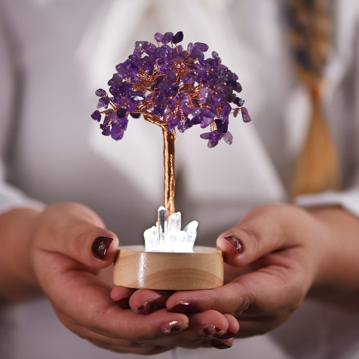Lampada ad albero Feng Shui in cristallo di ametista Olivenorma - Ametista - image 0
