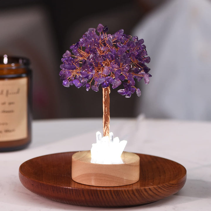 Lampada ad albero Feng Shui in cristallo di ametista Olivenorma - image 3