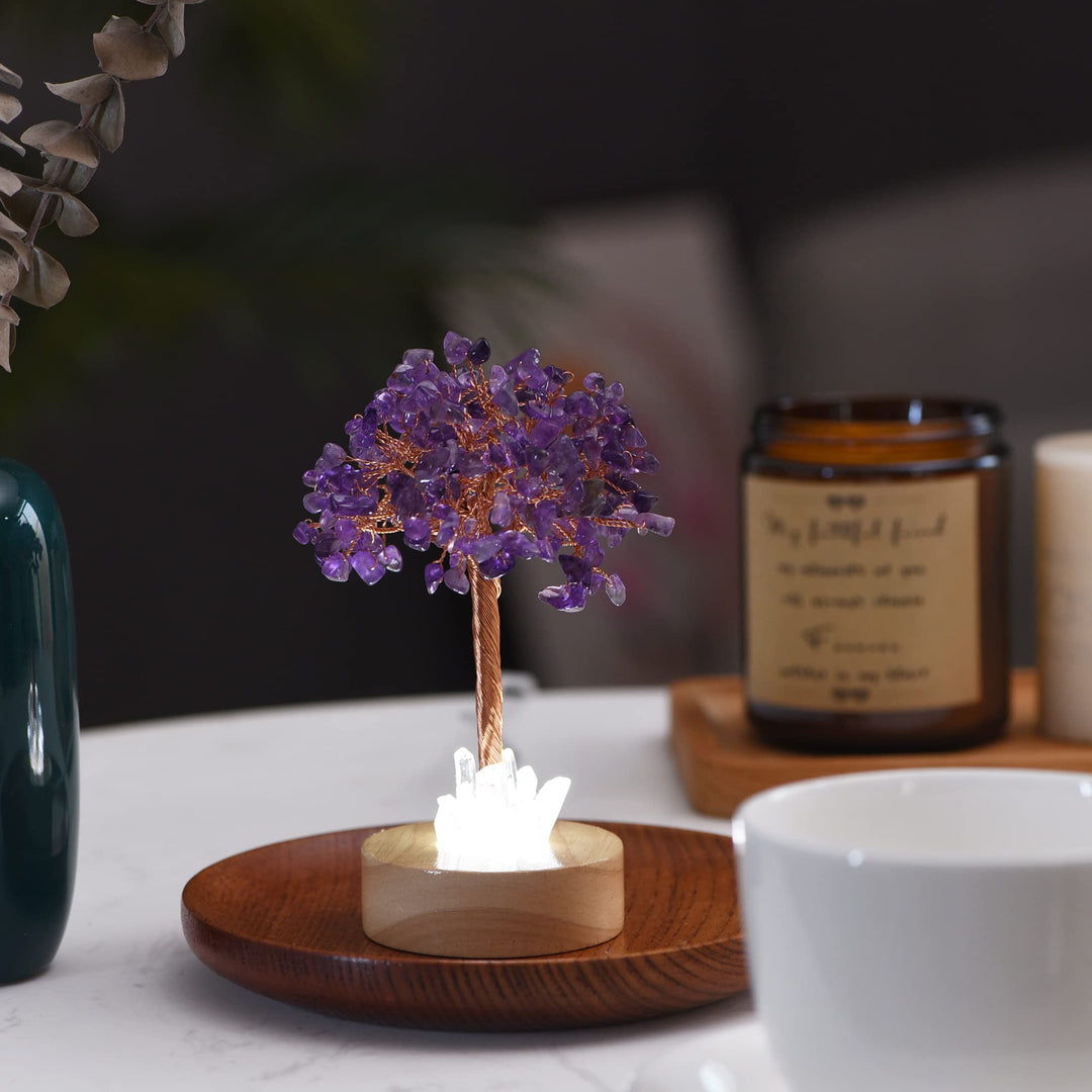 Lampada ad albero Feng Shui in cristallo di ametista Olivenorma - image 2