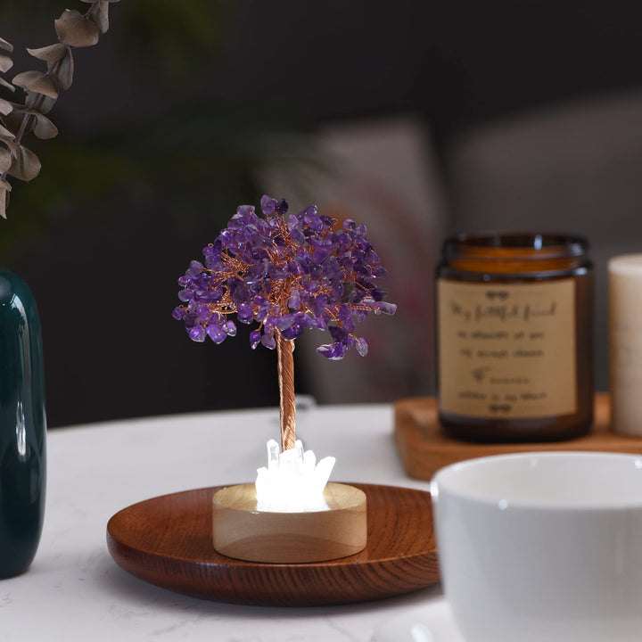 Lampada ad albero Feng Shui in cristallo di ametista Olivenorma - image 2