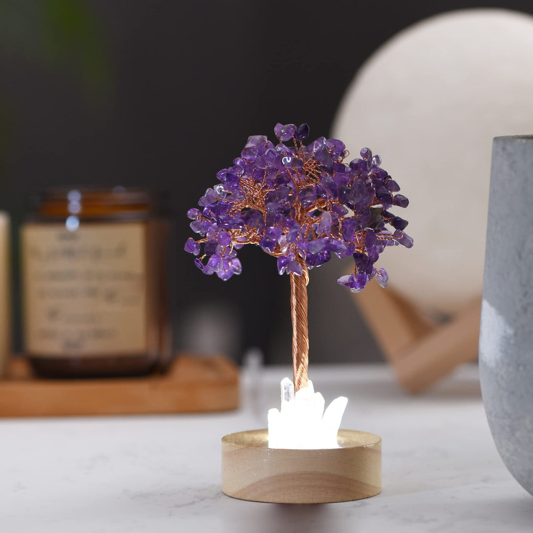 Lampada ad albero Feng Shui in cristallo di ametista Olivenorma - image 4