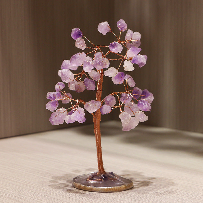 Olivenorma Gemme Ametista Gemma Agata Chip Base Feng Shui Albero 