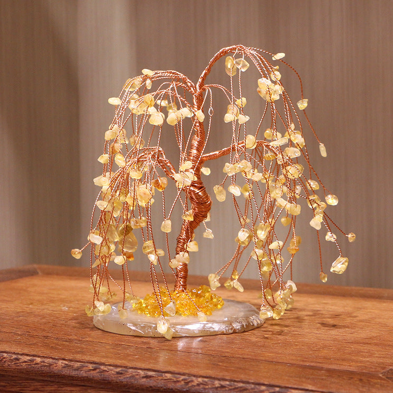 Olivenorma Citrino Ghiaia Salice piangente Albero Feng Shui 