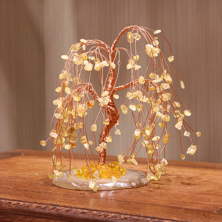 Olivenorma Citrino Ghiaia Salice piangente Albero Feng Shui 