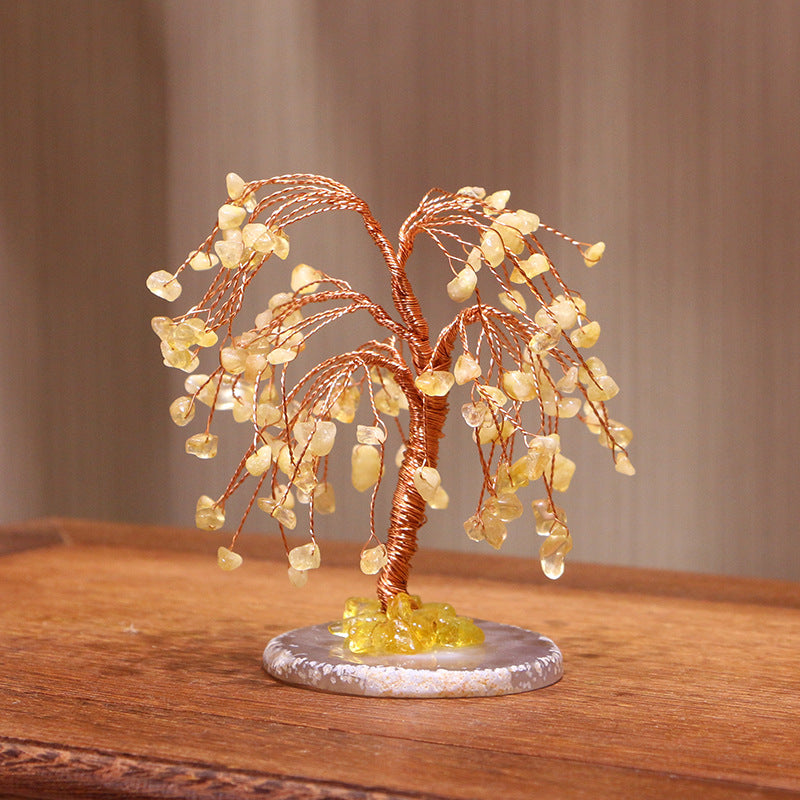 Olivenorma Citrino Ghiaia Salice piangente Albero Feng Shui 