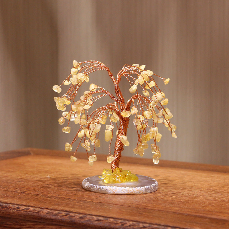 Olivenorma Citrino Ghiaia Salice piangente Albero Feng Shui 