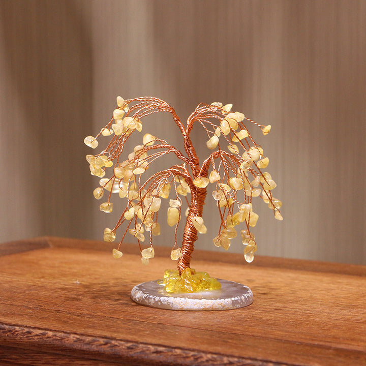 Olivenorma Citrino Ghiaia Salice piangente Albero Feng Shui 