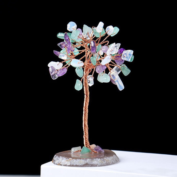 Olivenorma Ghiaia di cristallo colorato naturale Albero Feng Shui 