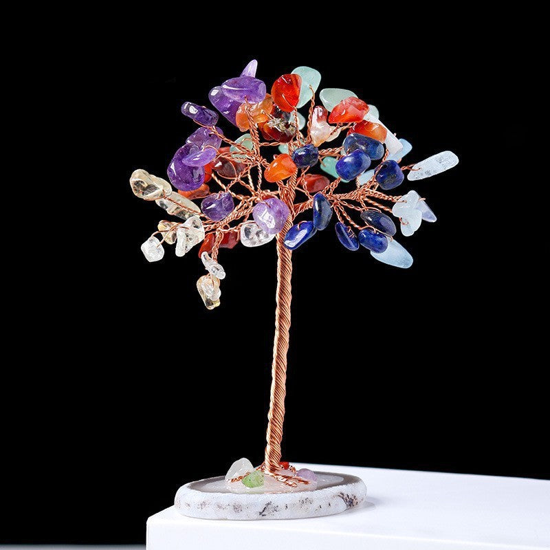 Olivenorma Ghiaia di cristallo colorato naturale Albero Feng Shui 