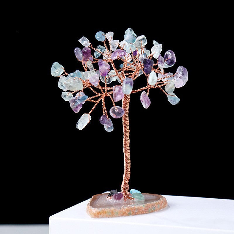 Olivenorma Ghiaia di cristallo colorato naturale Albero Feng Shui 