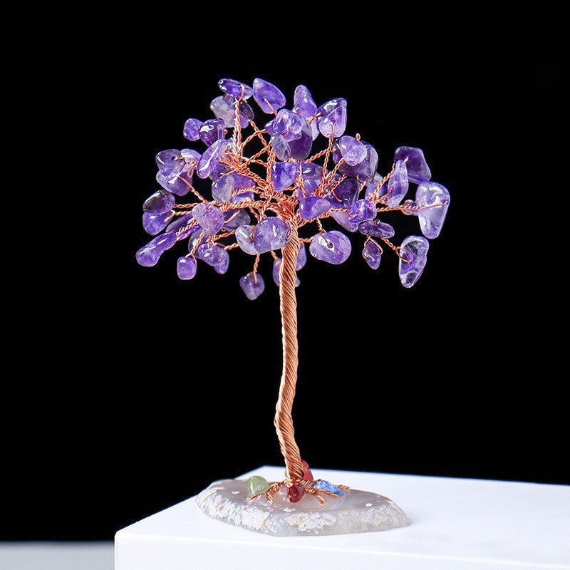 Olivenorma Ghiaia di cristallo colorato naturale Albero Feng Shui 