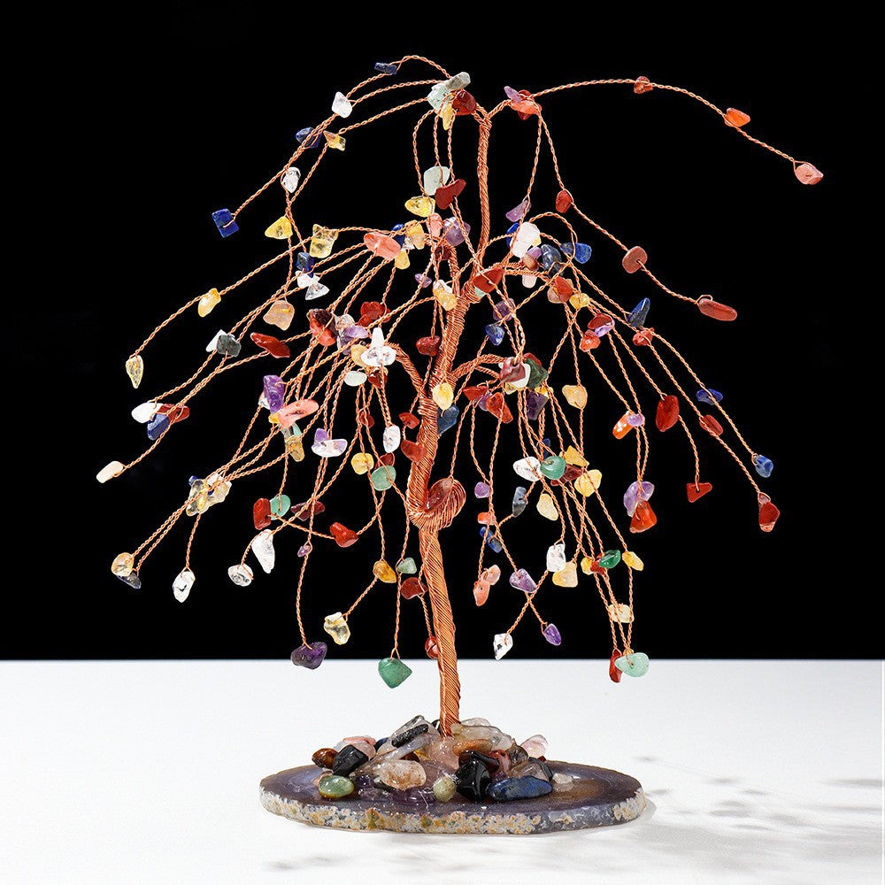 Olivenorma Ghiaia di cristallo colorato naturale Albero Feng Shui 