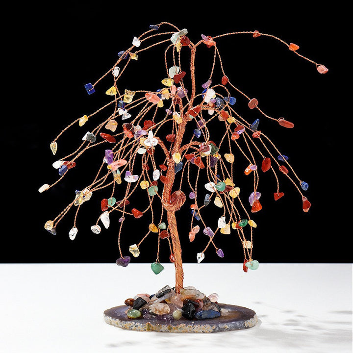 Olivenorma Ghiaia di cristallo colorato naturale Albero Feng Shui 