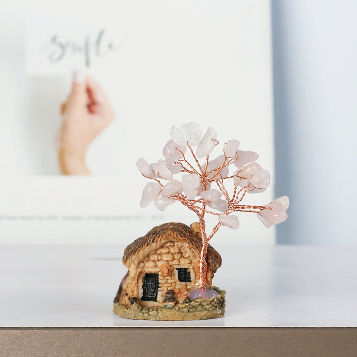 Olivenorma Mini Casa Antica Cristallo Ghiaia Ornamenti Feng Shui Albero 