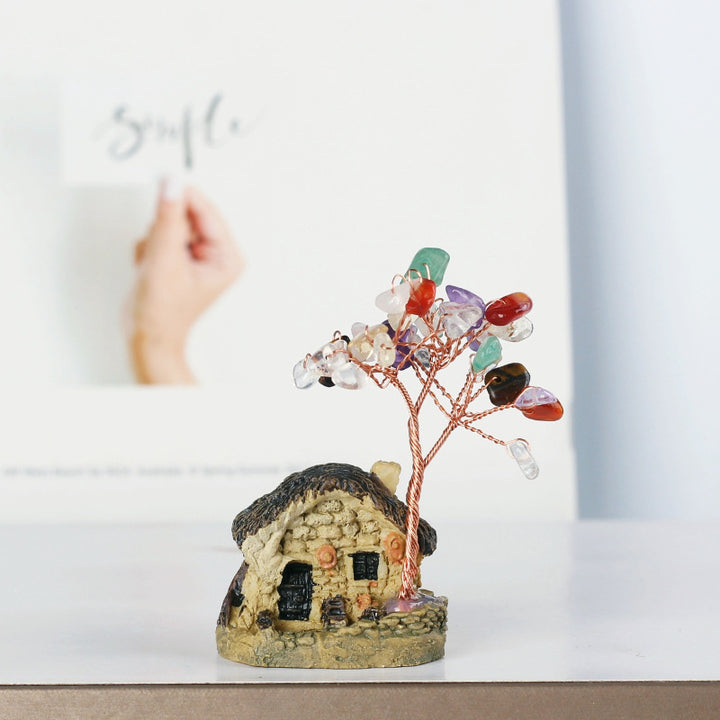 Olivenorma Mini Casa Antica Cristallo Ghiaia Ornamenti Feng Shui Albero 