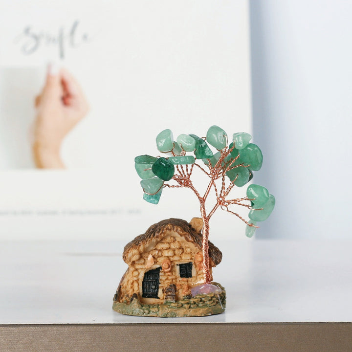 Olivenorma Mini Casa Antica Cristallo Ghiaia Ornamenti Feng Shui Albero 