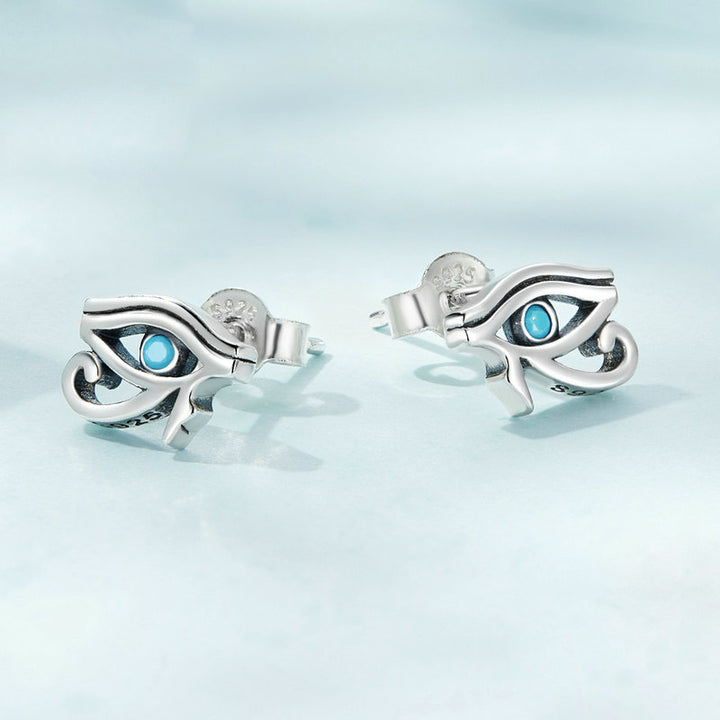 Orecchini Olivenorma in argento Sterling S925 con occhio di Horus turchese 