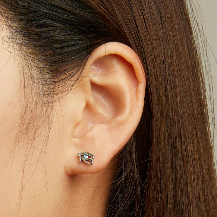 Orecchini Olivenorma in argento Sterling S925 con occhio di Horus turchese 