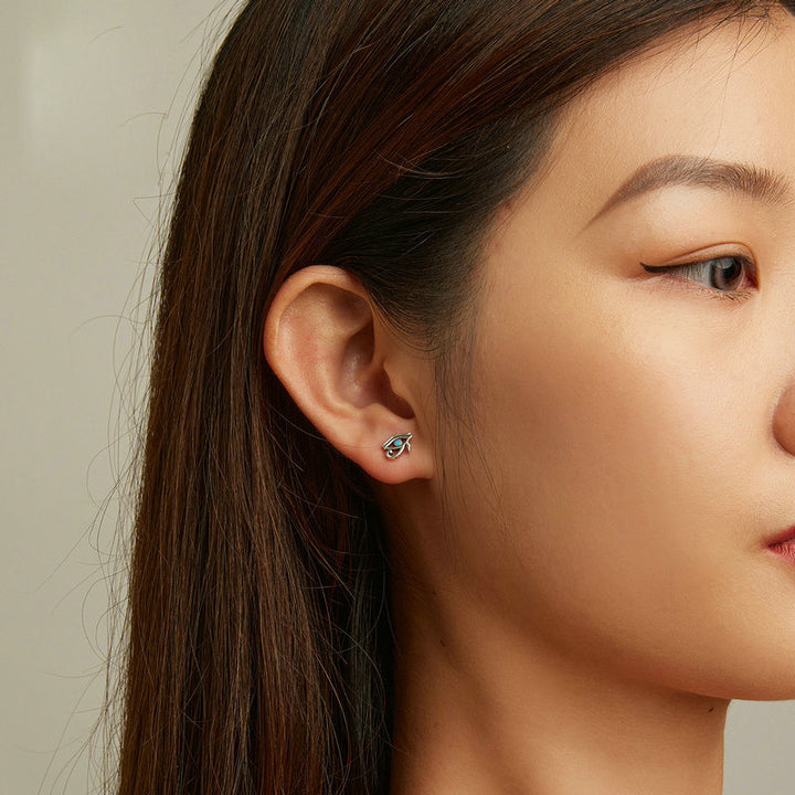 Orecchini Olivenorma in argento Sterling S925 con occhio di Horus turchese 