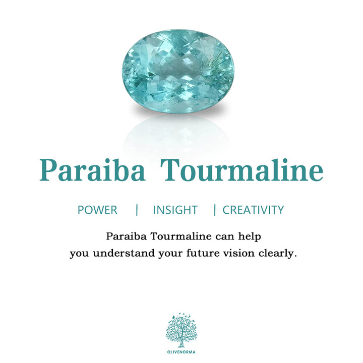 Collana e orecchini con tormalina Paraiba a forma di cuore Olivenorma