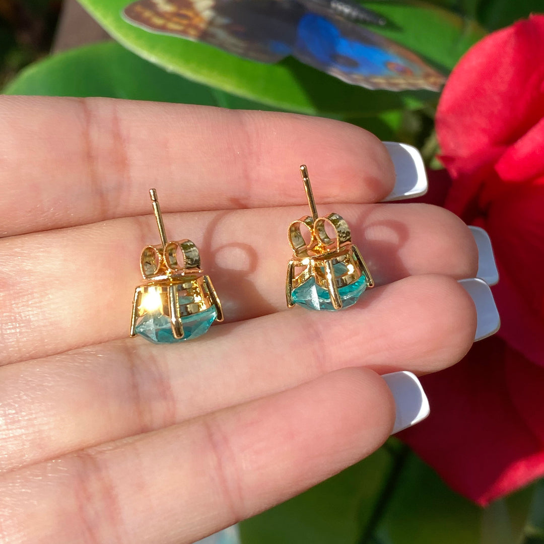 Collana e orecchini con tormalina Paraiba a forma di cuore Olivenorma