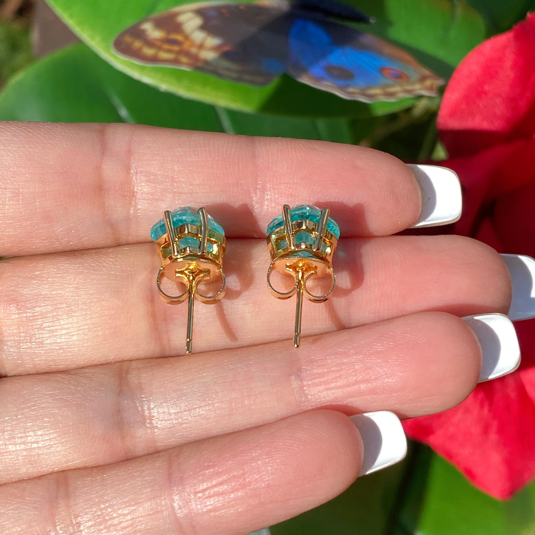 Collana e orecchini con tormalina Paraiba a forma di cuore Olivenorma