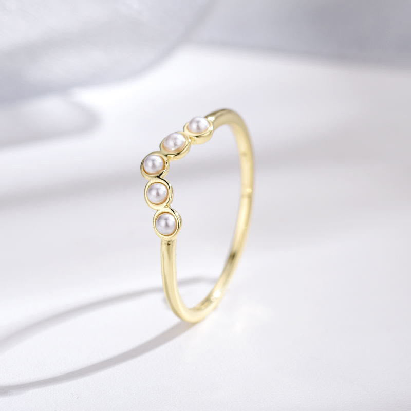 Olivenorma "The Stress Reliever" - Anello impilabile in argento S925 con ametista e perla
