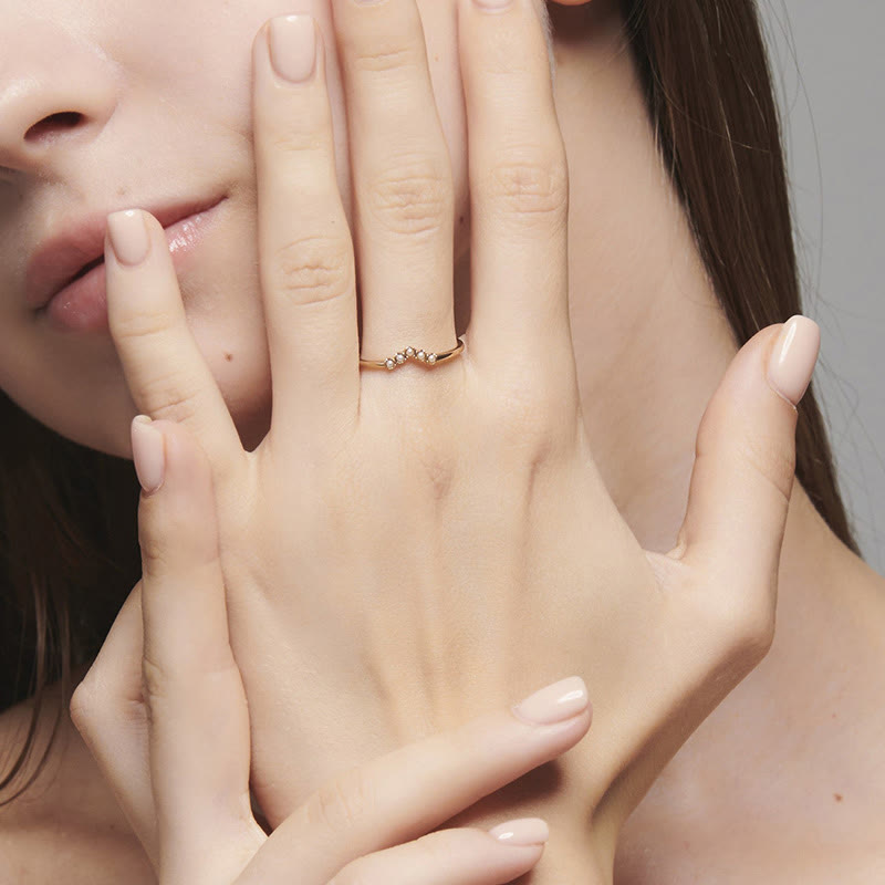Olivenorma "The Stress Reliever" - Anello impilabile in argento S925 con ametista e perla