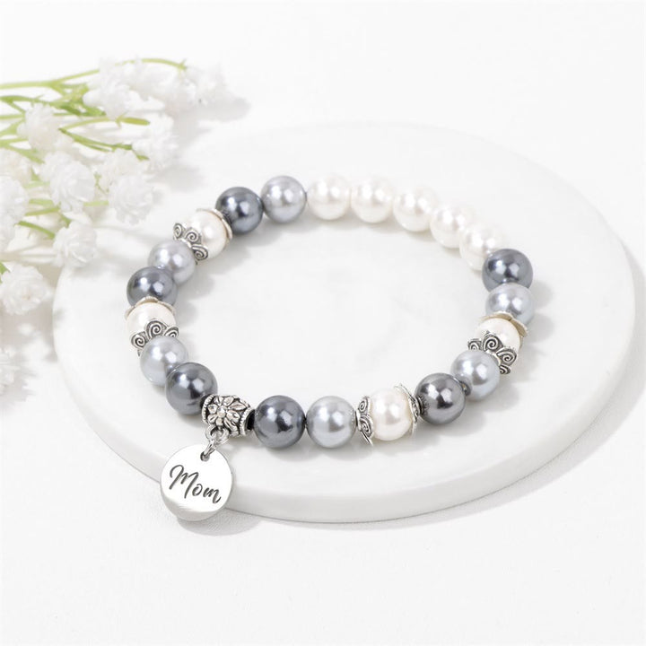 Olivenorma Mom Ciondolo Perla Bracciale in Acciaio Inossidabile