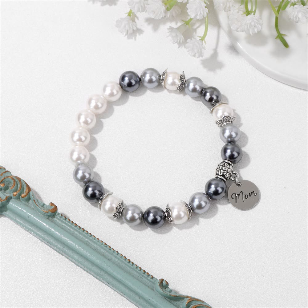 Olivenorma Mom Ciondolo Perla Bracciale in Acciaio Inossidabile