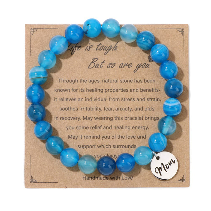 Bracciale con ciondolo per la mamma in agata di cristallo naturale Olivenorma