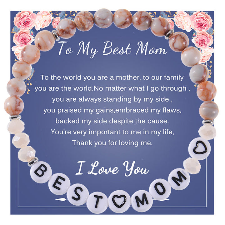Olivenorma Regali per la migliore mamma Braccialetto con pietre naturali