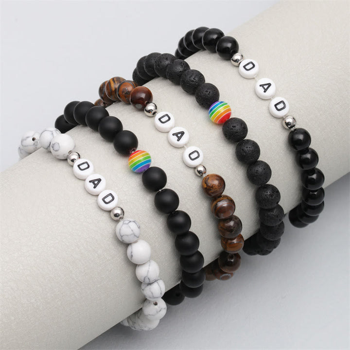 Olivenorma "DAD" Braccialetto di perline in pietra naturale Chakra