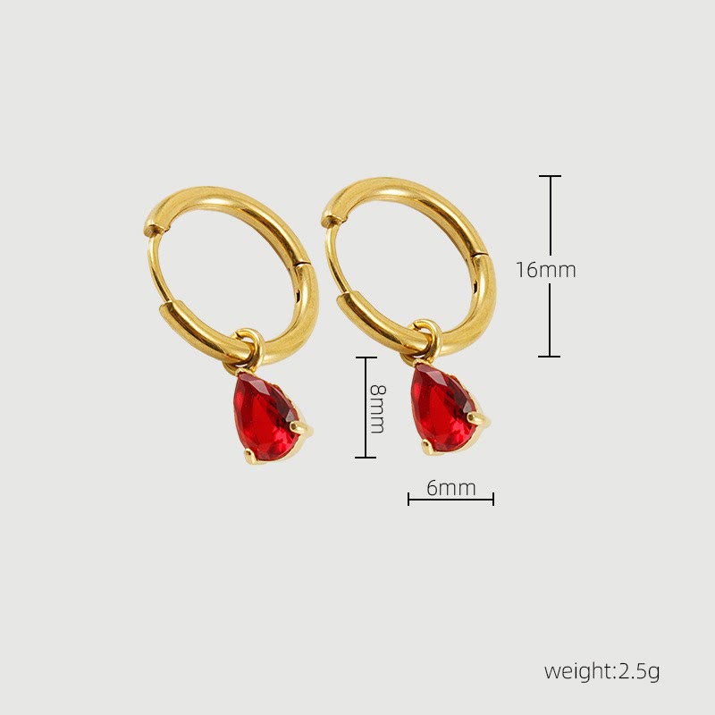 Olivenorma Birthstone Garnet Drop Pendant Jewelry Set 